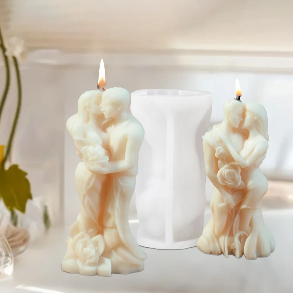 

Romantic Silicone Valentine's Day Candle Mold Reusable Non-slip Plaster Mold DIY Easy To Demold Ornaments Mold Wedding