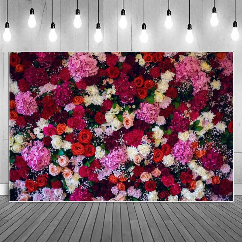 Wedding Flowers Wallpaper Decoration Photography Backdrops Bridal Shower Floral Rose Party Photographic Backgrounds Studio Props