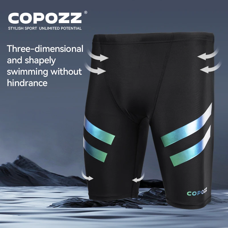 COPOZZ Men\'s Swimming Trunks Swimming Shorts Competition Training Sports Swimwear Breathable Quick Drying Swimsuit Beach Pants