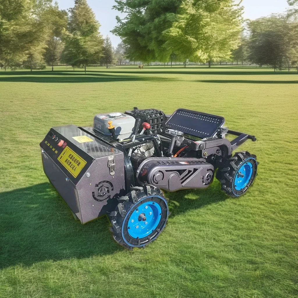 Wireless 4x4 Crawler Remote Control Lawn Mower Self-Charging Orchard Park Greening Grass Shredder with Engine Core Component