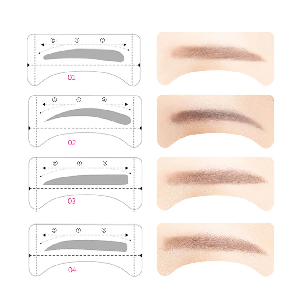 12pcs 48 Pastes Eyebrow Shaping Stencils Template Tool DIY Eyebrow Sticker Beauty Tools for Woman Girl Makeup Use