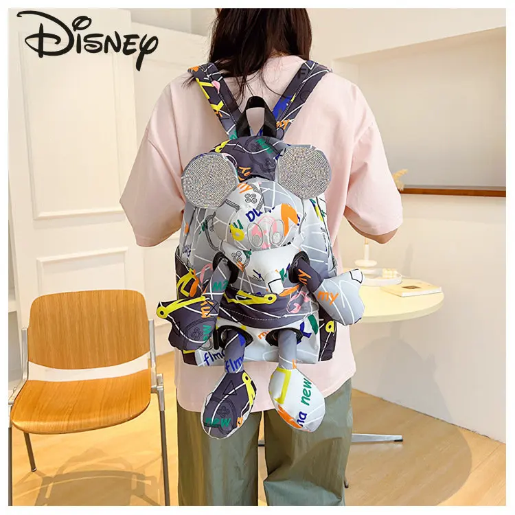 Disney Mickey\'s New Cool Doll Backpack Fashion High Quality Women\'s Backpack Cartoon Casual Versatile Hip Hop Men\'s Backpack