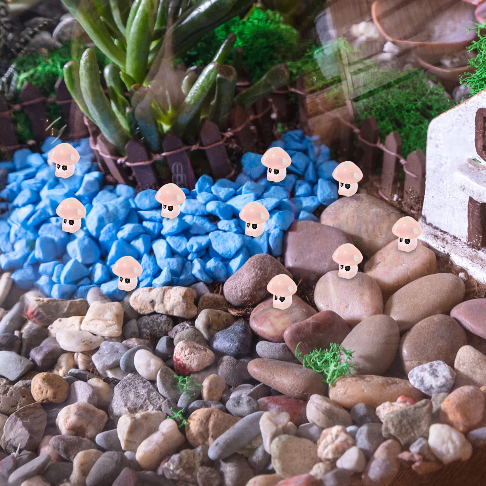 

35pcs in Dark Resin Mushrooms Night Light Figurines Tiny Accessories for Crafts Desk Decor Small Size 5 Colors 7