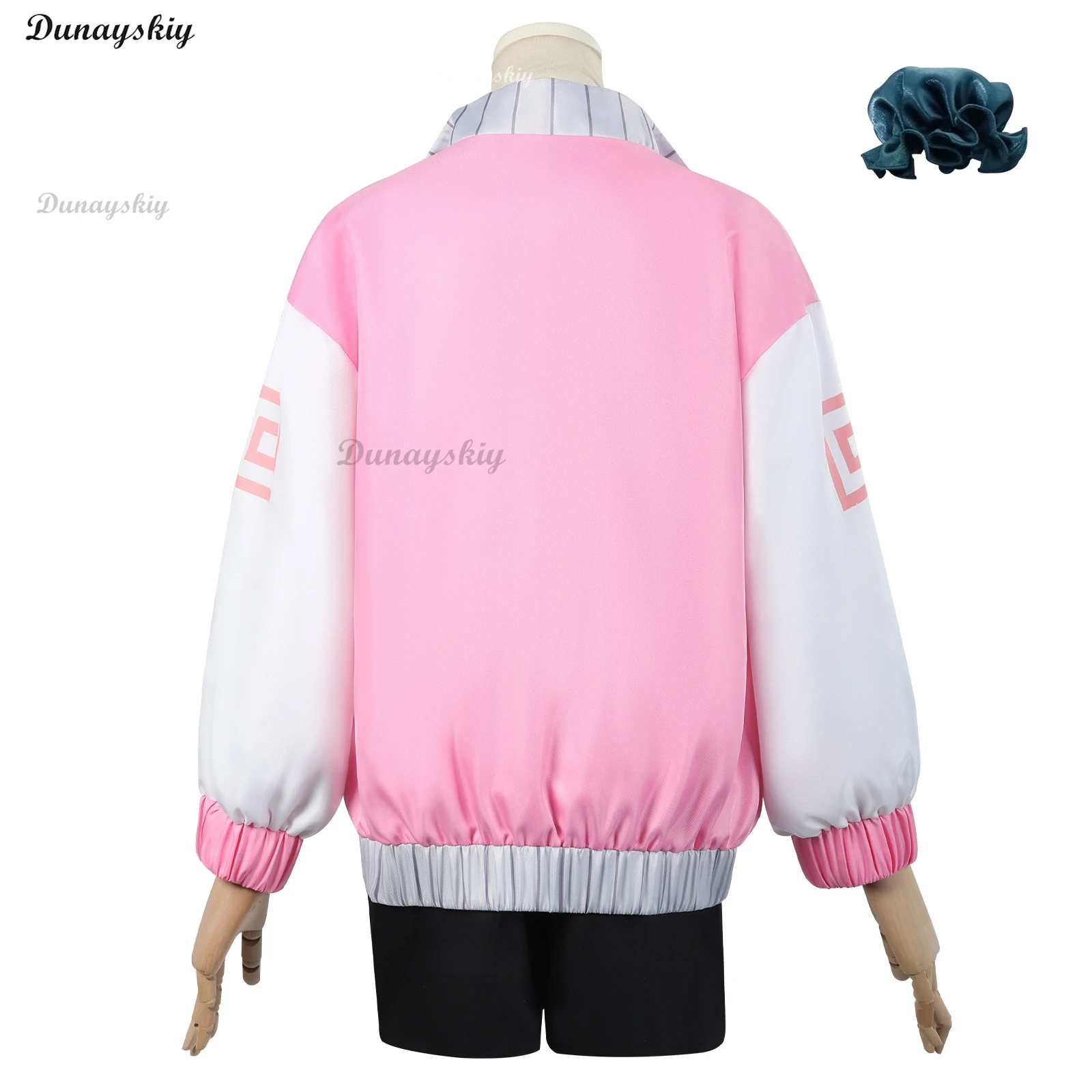 Anime SAKAMOTO DAYS Lu Shaotang Cosplay Costume Wig Red Plait Long Hair Pink Coat Top Shorts Set Halloween Cosplay Customized