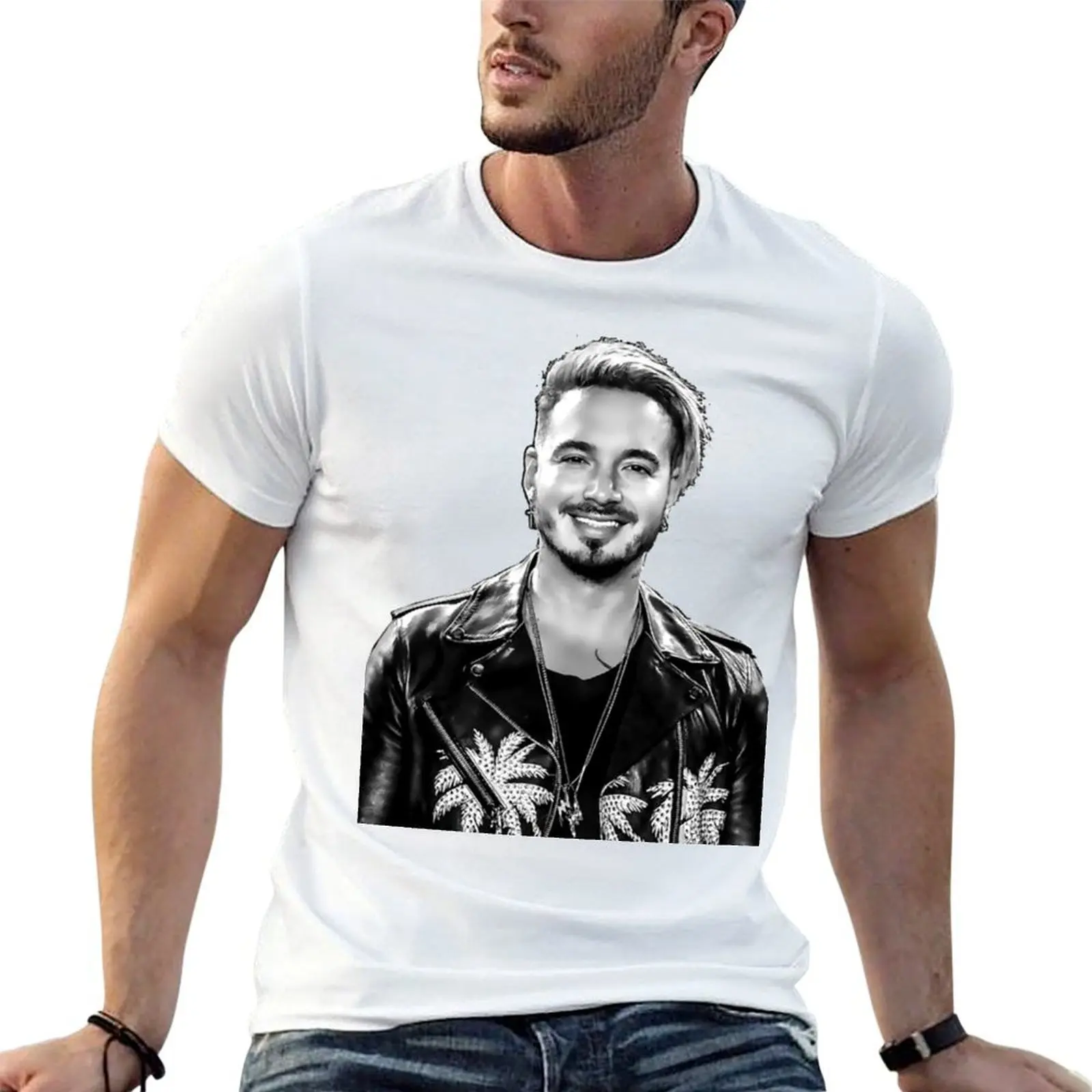 J Balvin bw T-Shirt anime stuff oversized shirts men graphic