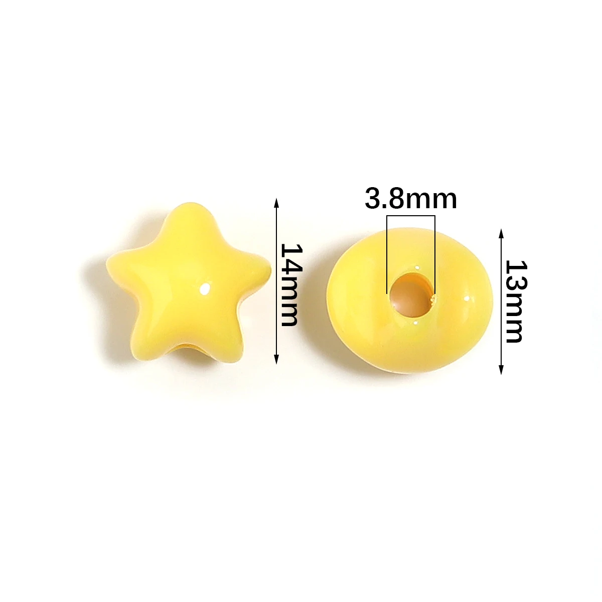 50pcs 14mm Candy Color  Acrylic Five-pointed Star  Bead Loose Spacer Beads For Jewelry Making Handmade Necklace DIY Accessories