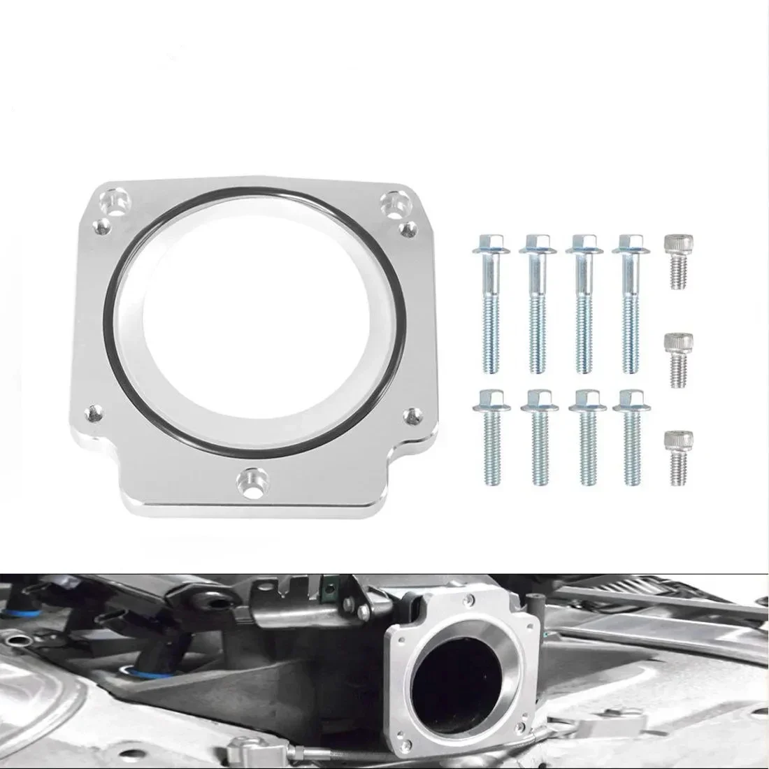 Throttle Body Adapter Plate 551513 LS1 75mm 3 Bolts to 4 Bolts 92mm LS3 LM7 LR4 LQ4 LS6 L59 LQ9 LM4 L33 LSX 4.8L 5.3L 5.7L 6.0L