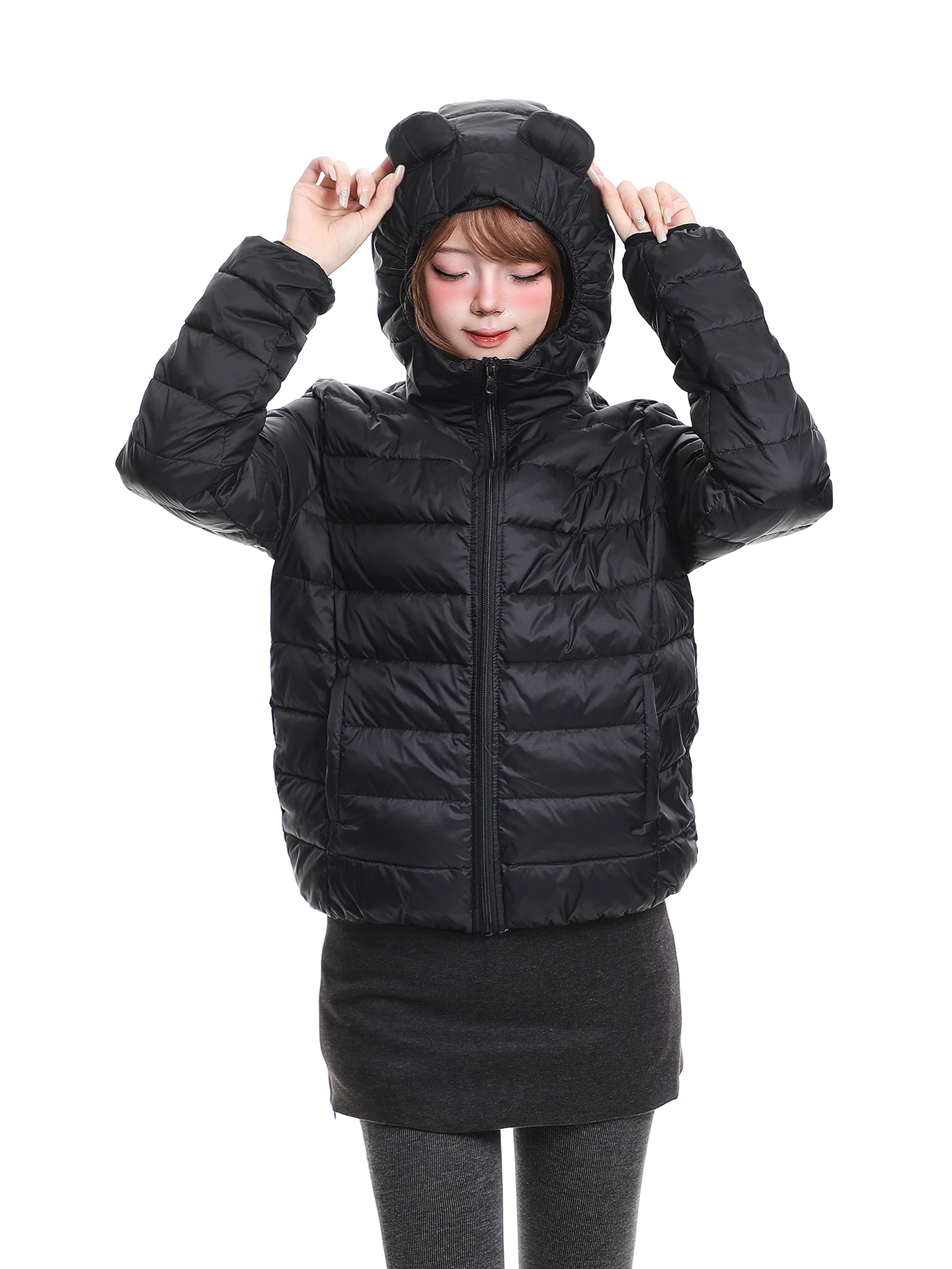 

New National Stand 90 White Du down Hooded Jaet Women's ort Lightweight Warm Cotton Outerwear Street Sle Long S...