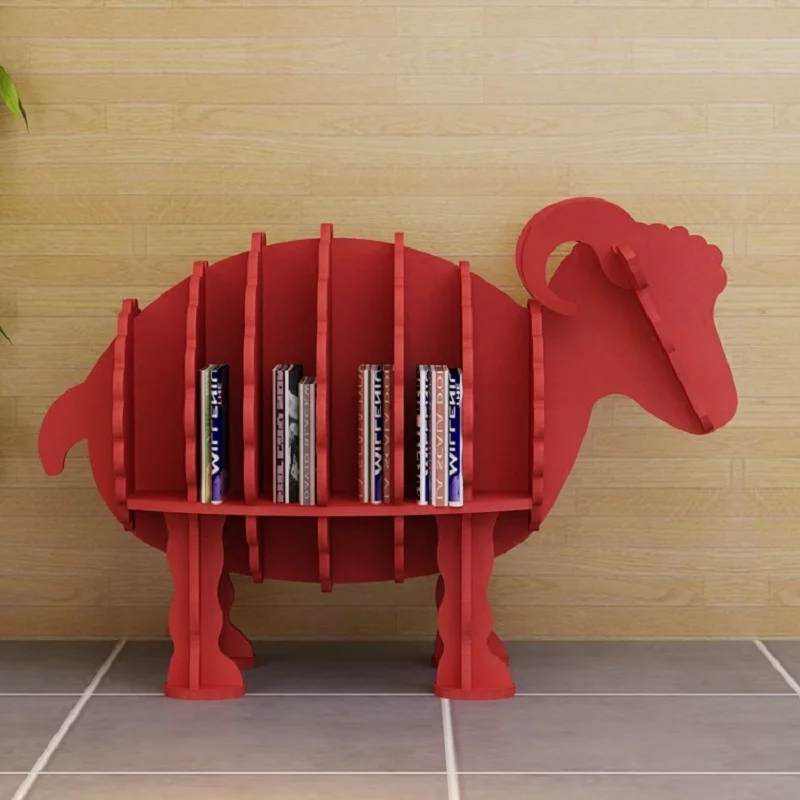 Home Decoration Furnishing Cartoon Bookcase For Kindergarten Furniture Cute Sheep Children's Shape Bookshelf Racks Ornaments