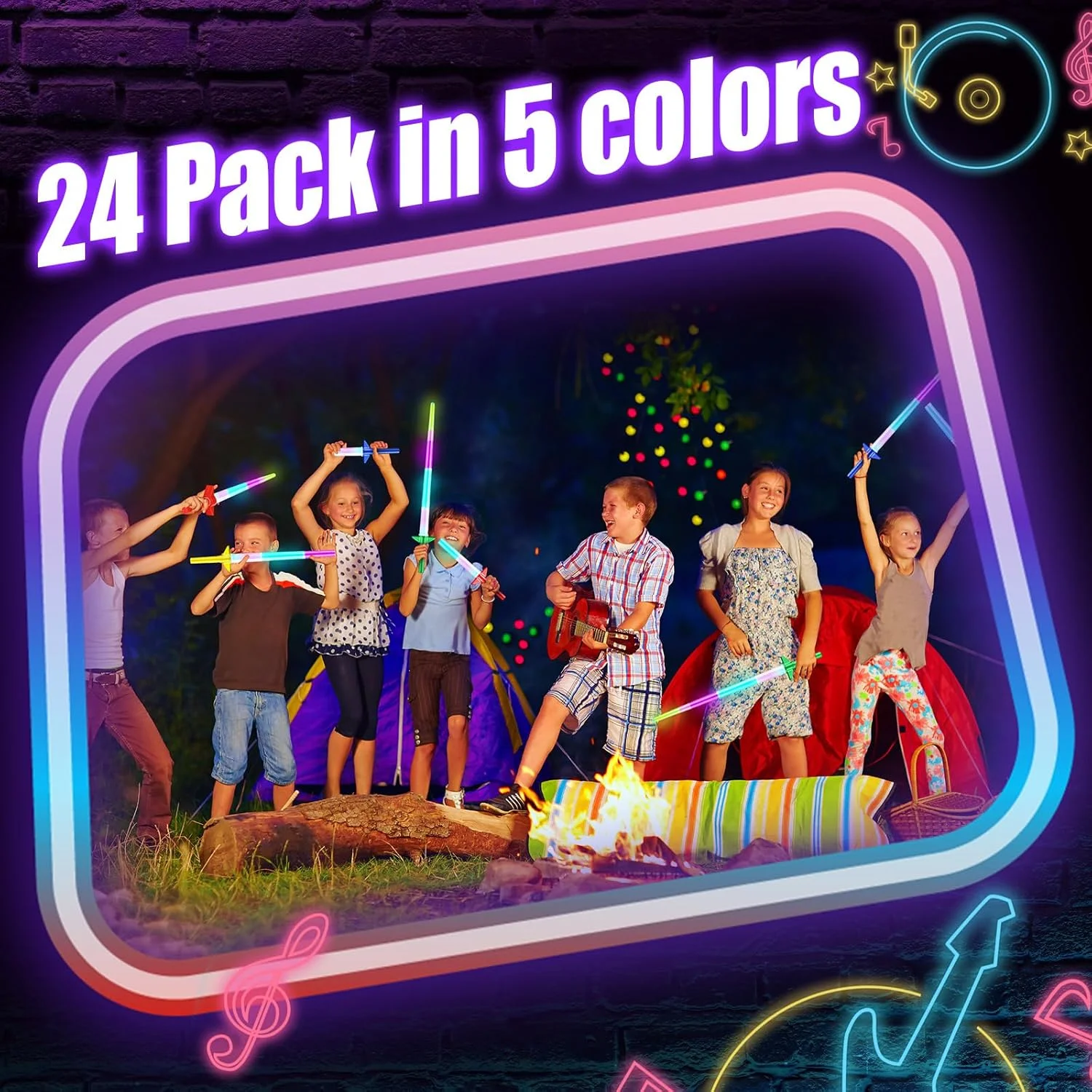 12Pcs 4 Section Extendable LED Glow Sword Kids Toy Glowing Stick Concert Party Props Colorful Light Up Sticks For Party