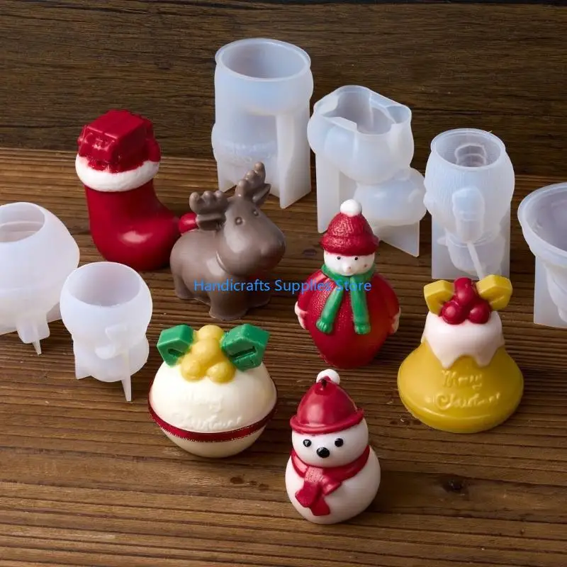 R1WA Quick Releases Silicone Holiday Mould Craft Set for Family Fun Christmas Decoration DIY Projects