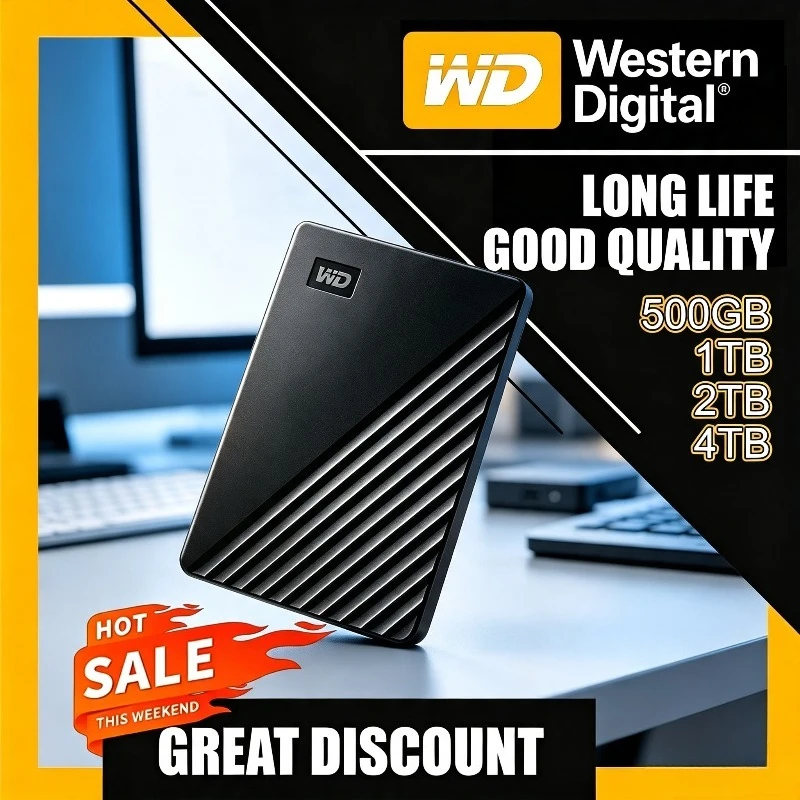 FOR WD My Passport External Hard Drive 500GB/1TB/2TB/4TB USB 3.0 Encrypted Portable High-Speed Mobile Storage Disk for Computers