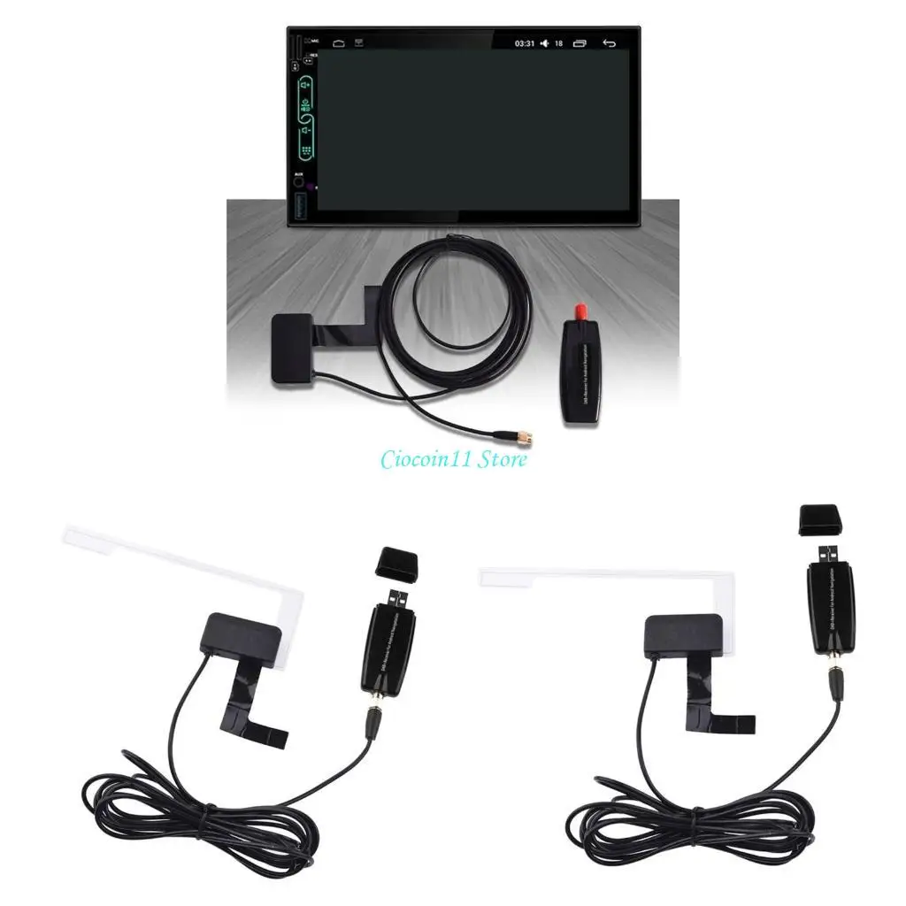 

Y1UB Car Audios Broadcast Box Radio Receiver Adapter with Antenna Car Radio Receiver Universal Car USB