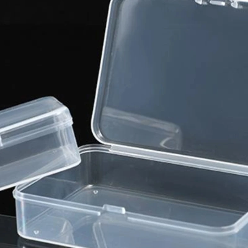 

5pcs Transparent Plastic Box Jewelry Packaging Component For Receiving Box ID Card Jewelry Rectangle Home Plastic Storage Box