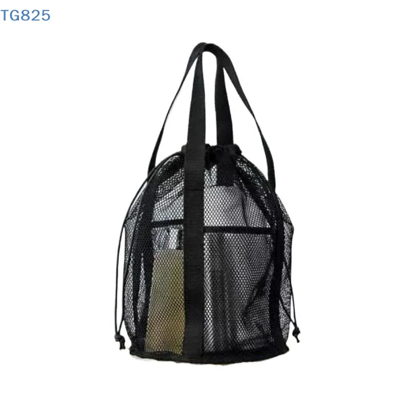 Travel Large Capacity Mesh Nylon Cosmetic Bag Organizer Foldable Casual Mesh Drawstring Bags Rope Bundle Pocket Swim Washing Bag