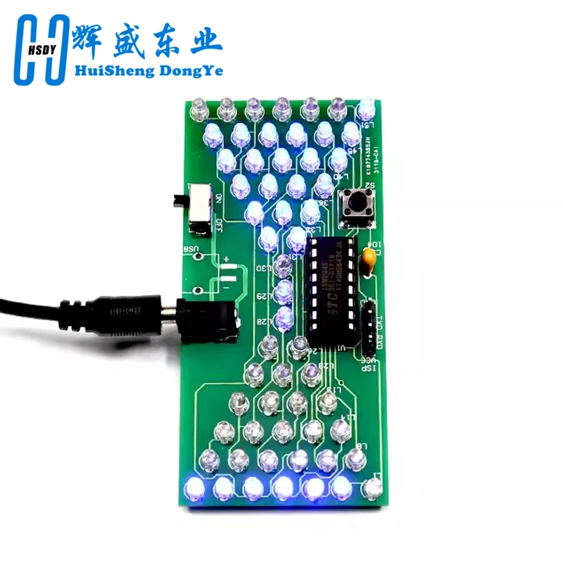 전자 모래 시계 DIY 키트, 재미있는 전기 생산 키트, LED 램프, 이중 레이어 PCB 보드, 84*40mm, 5V