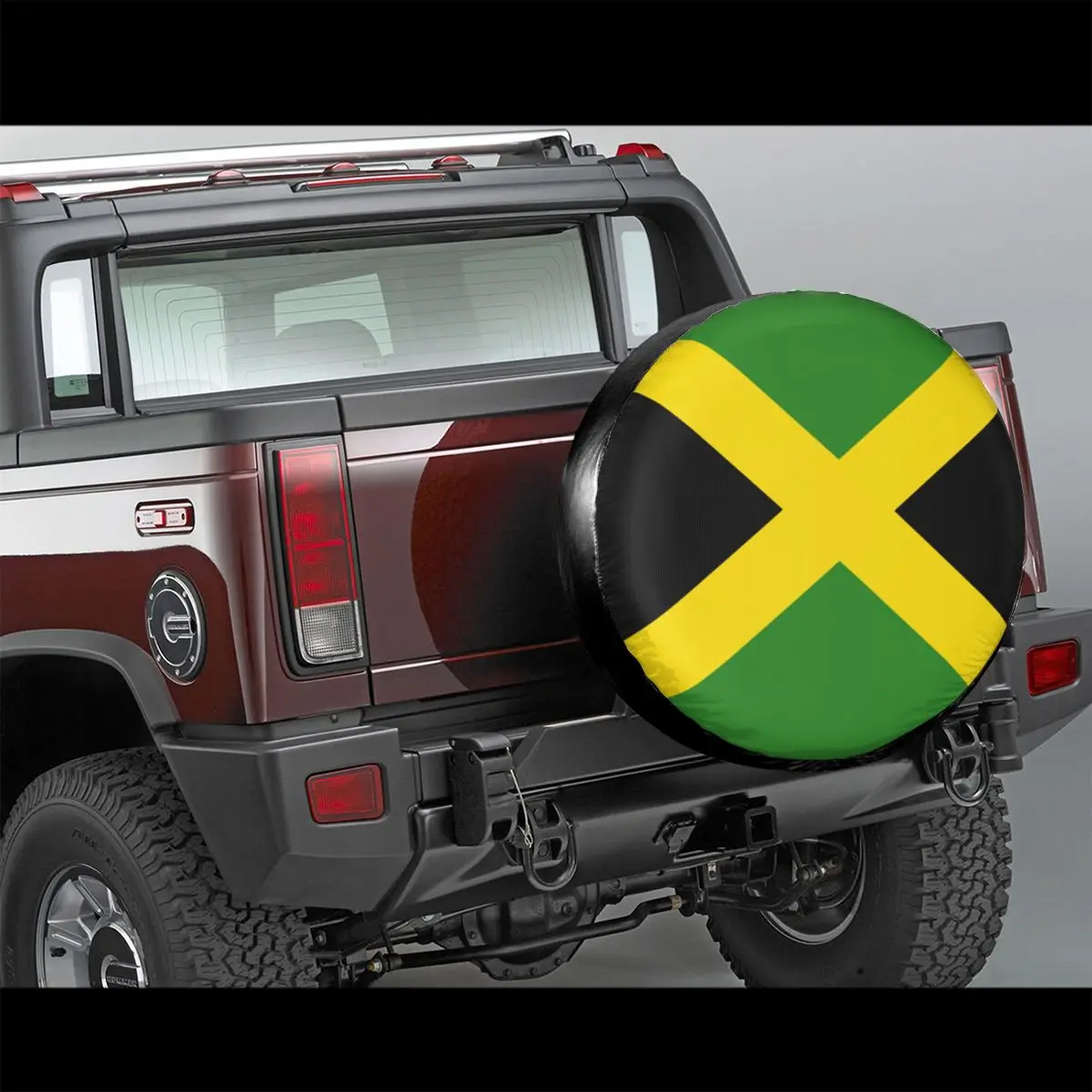 Jamaica Flag Spare Tire Cover for Jeep Pajero Custom Jamaican Pride Dust-Proof Car Wheel Covers 14