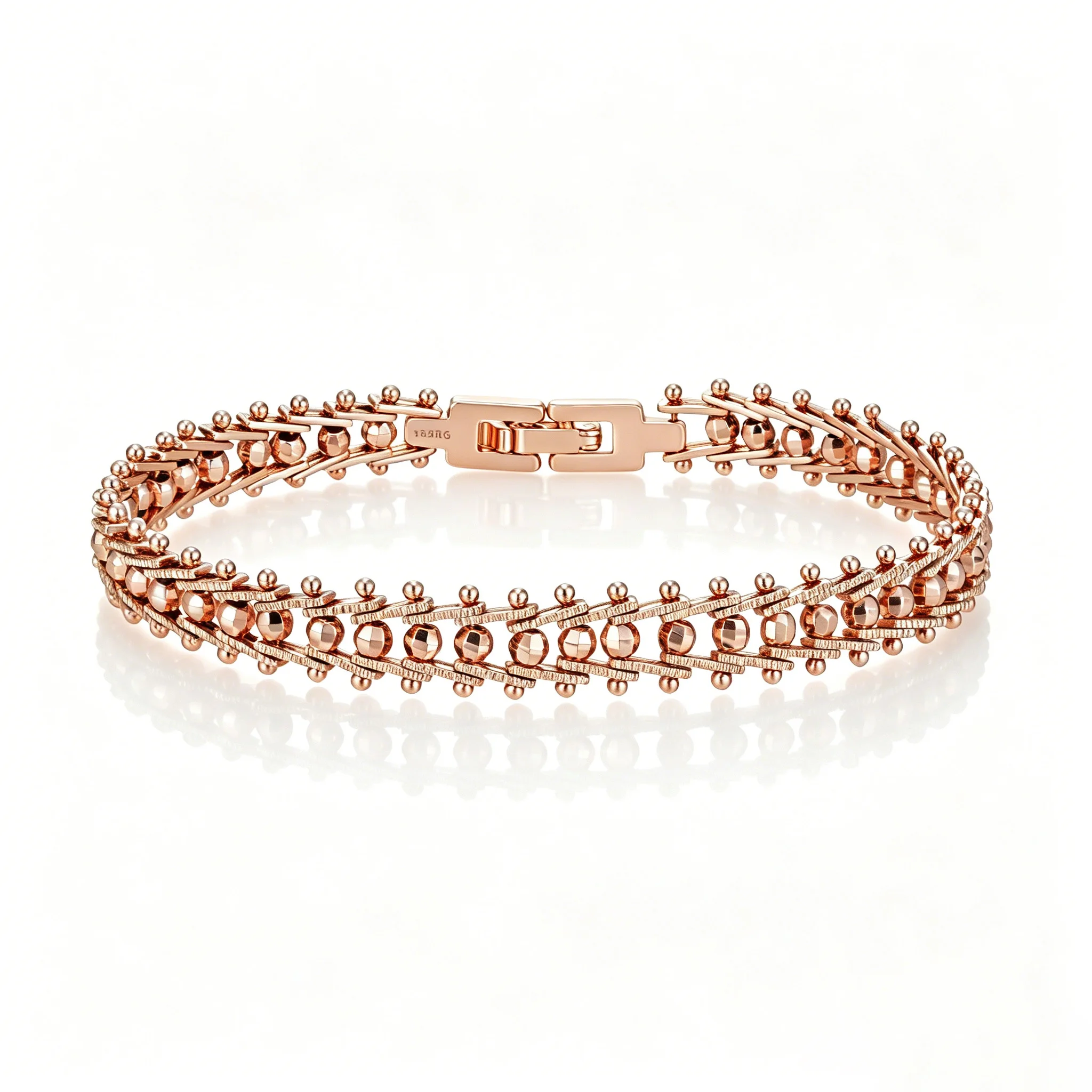 

Luxury 2026 New 8MM 585 Rose Gold Plated Bracelet for Women, Never Fade Trendy Jewelry for Party & Daily Dating Mesh Link Chain