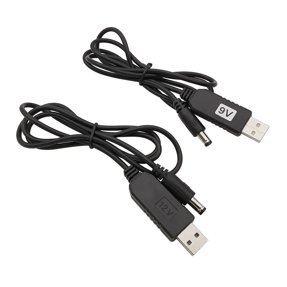 1Pcs USB Boost Cable 5V USB Type A Male to 9V /12V DC 5.5x2.1mm Power Male Plug Connector USB Step-up Converter Cables Line