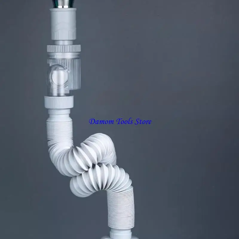 57BE Siphon Drain Hose Sink Drain Pipe Flexible Stretchable Deodorant Strainer