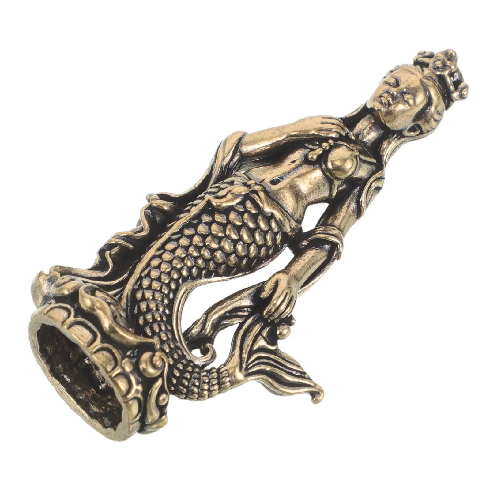 Mermaid Fish Ornament Christmas Stocking Stuffers Miniature Brass Princess Sculpture Elegant Retro Ocean