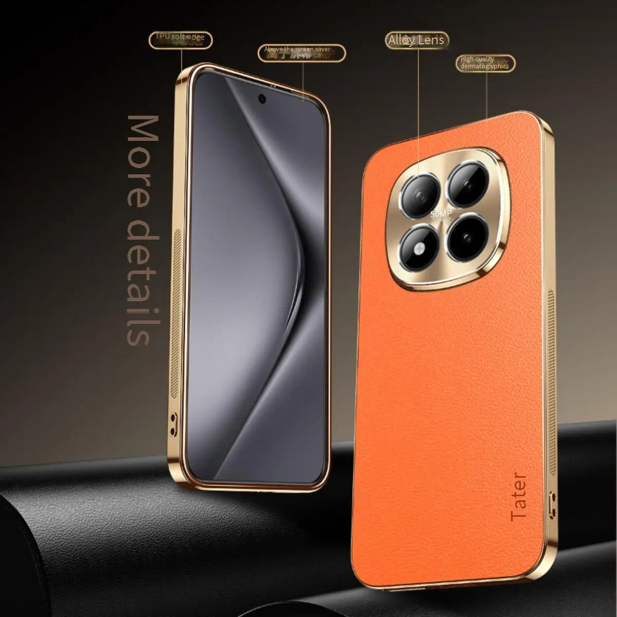 Luxury Vegan Leather Phone Case For Xiaomi Redmi Note 15 Pro+ 15 Pro 5G Lens Protection Alloy Lens Frame Shockproof Back Cover