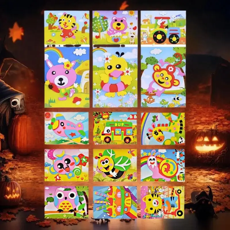 

Multi-pattern 3D Cartoon Animal Puzzle; 10/20pcs DIY EVA Foam Stickers; Ideal Gift for Kids