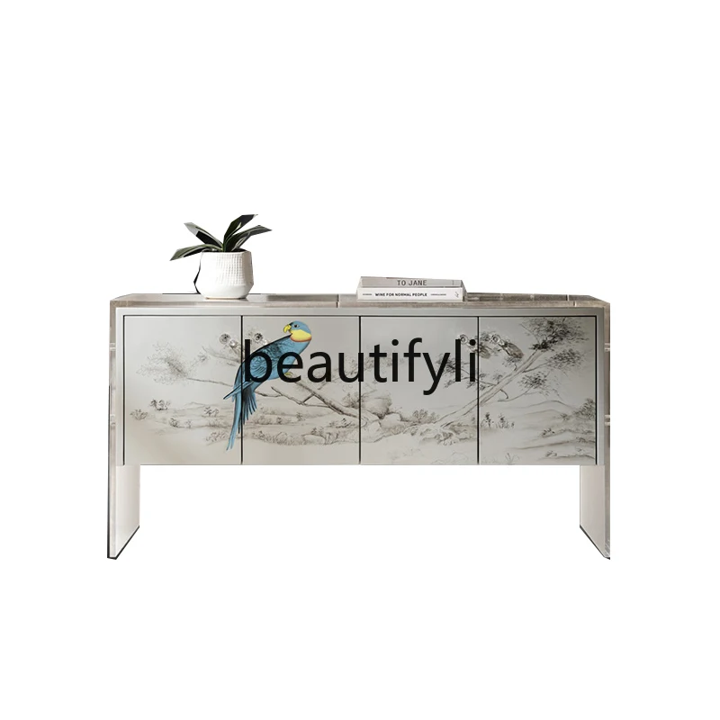 Italian minimalist light luxury dining side cabinet ultra-thin post-modern simple storage entrance decorative cabinet