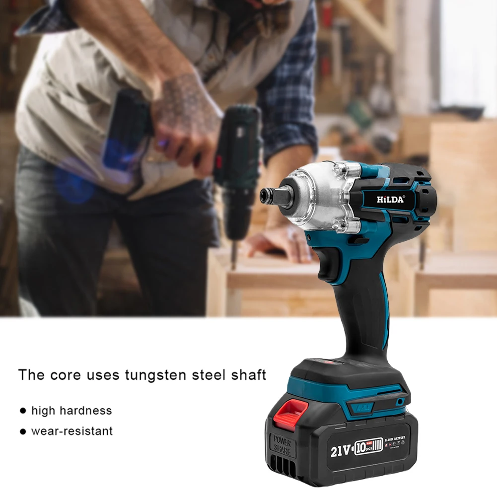 520N.M Electric Impact Wrench Rechargeable Brushless Cordless Electric Wrench High Torque Impact Wrench Screwdriver Power Tools