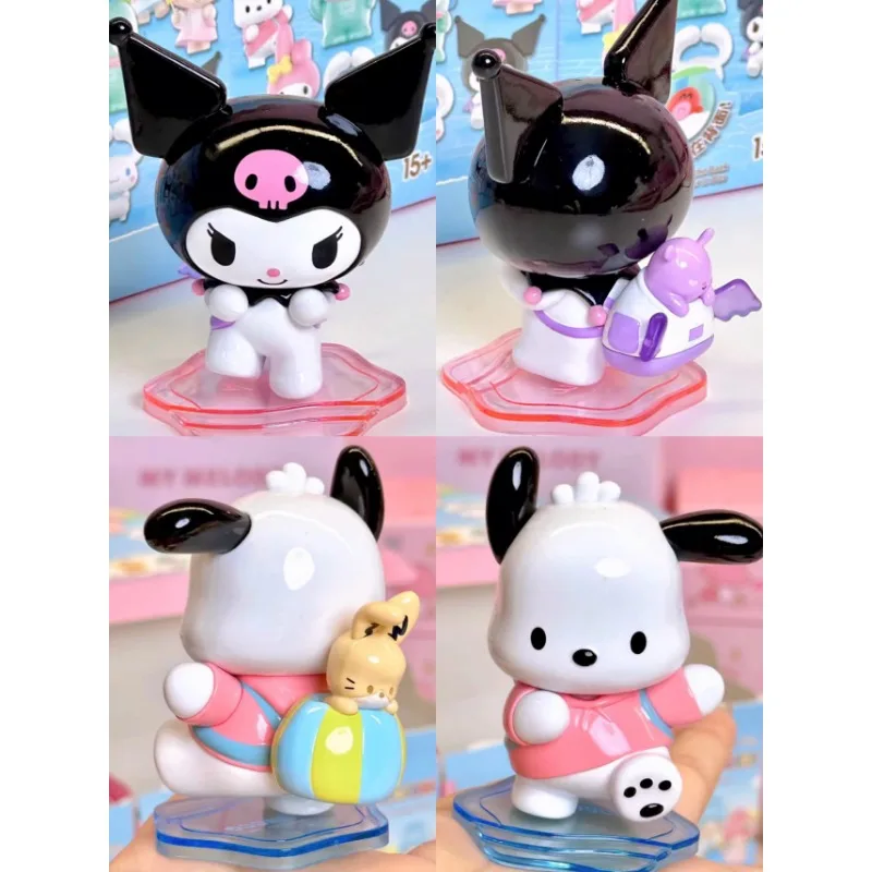 Original MINISO Sanrio Backpack Buddy Doll Kuromi Cinnamoroll Anime Action Figure Model Toy Gift Collection Ornament Decoration