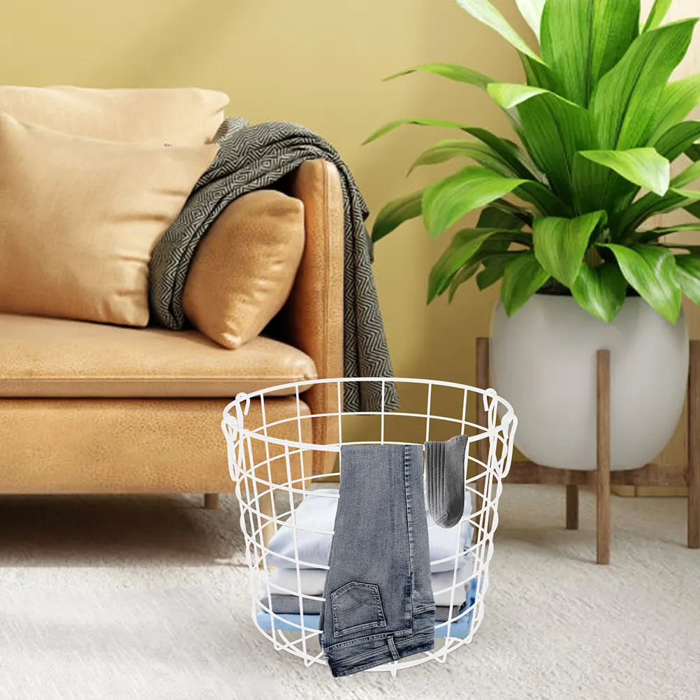 

2pcs Iron Baskets Sturdy Handle Kitchen Pantry Organizer Wire Iron Storage Basket Fruit Basket