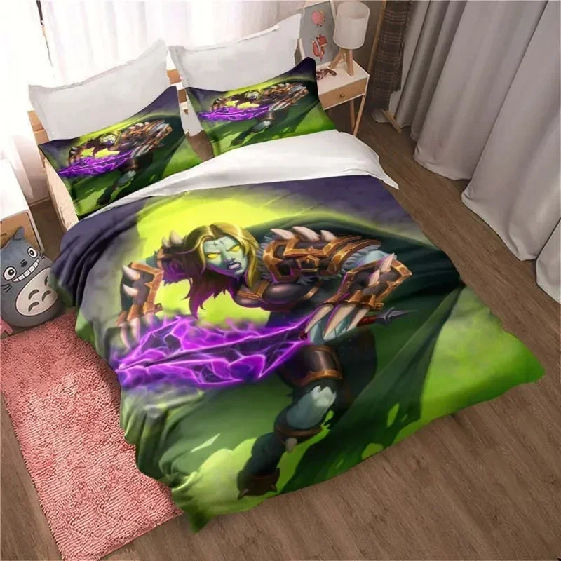 World of Warcraft pattern home textile set, bedding pillowcase quilt cover, delicate three-piece set, beautiful Christmas gift