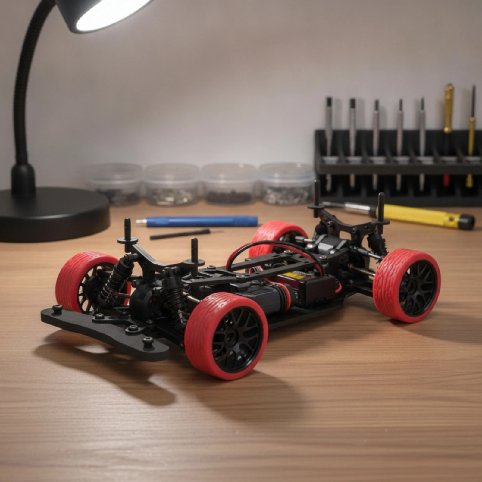 4 Pieces RC Car Wheel with Treaded Tire Sleek RC Car Wheel with Multi-Spoke Rim Tires Plastic for Hobbyists