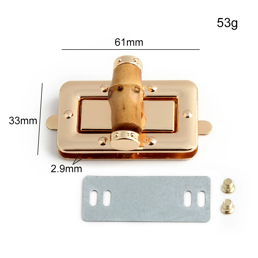 4/10/20Sets 61x33mm,43x25mm Bamboo Turn Lock Snap Lock For Handbag Bags Purse Twist Buckles Closure Clasps Decor Accessories