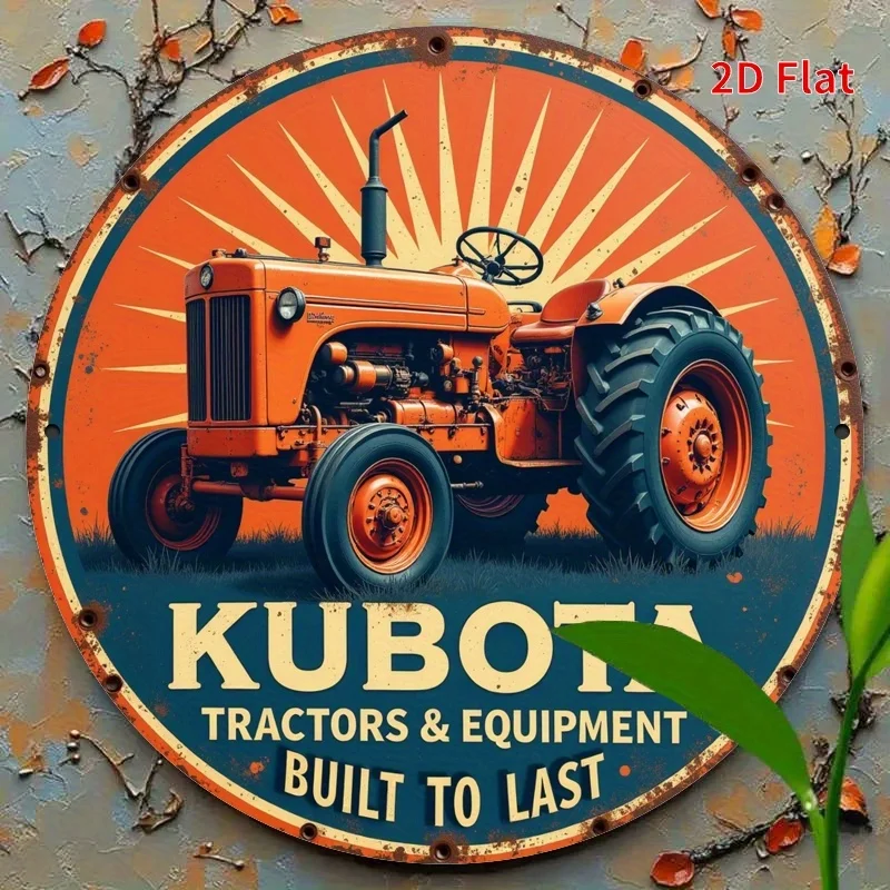 2D Flat 1pc Metal Aluminum Sign [2D Flat] Vintage "Kubota Tr