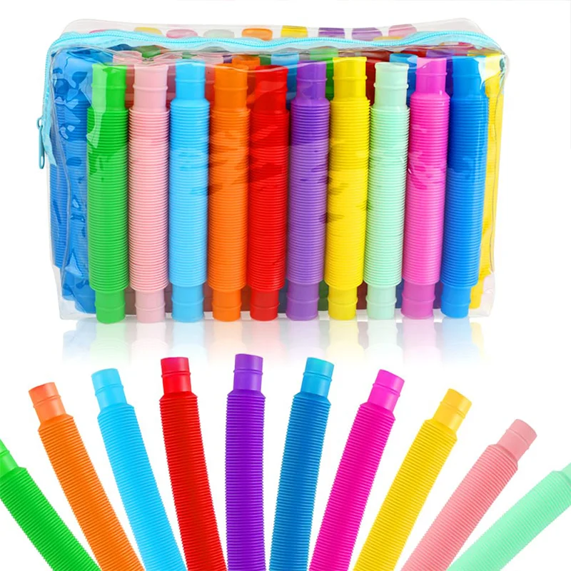 Juguetes Sensoriales Pop Tube (5/10/20/30 Piezas) para Niños y Niñas, Regalos de Cumpleaños, Alivio del Estrés, Premios para el Aula