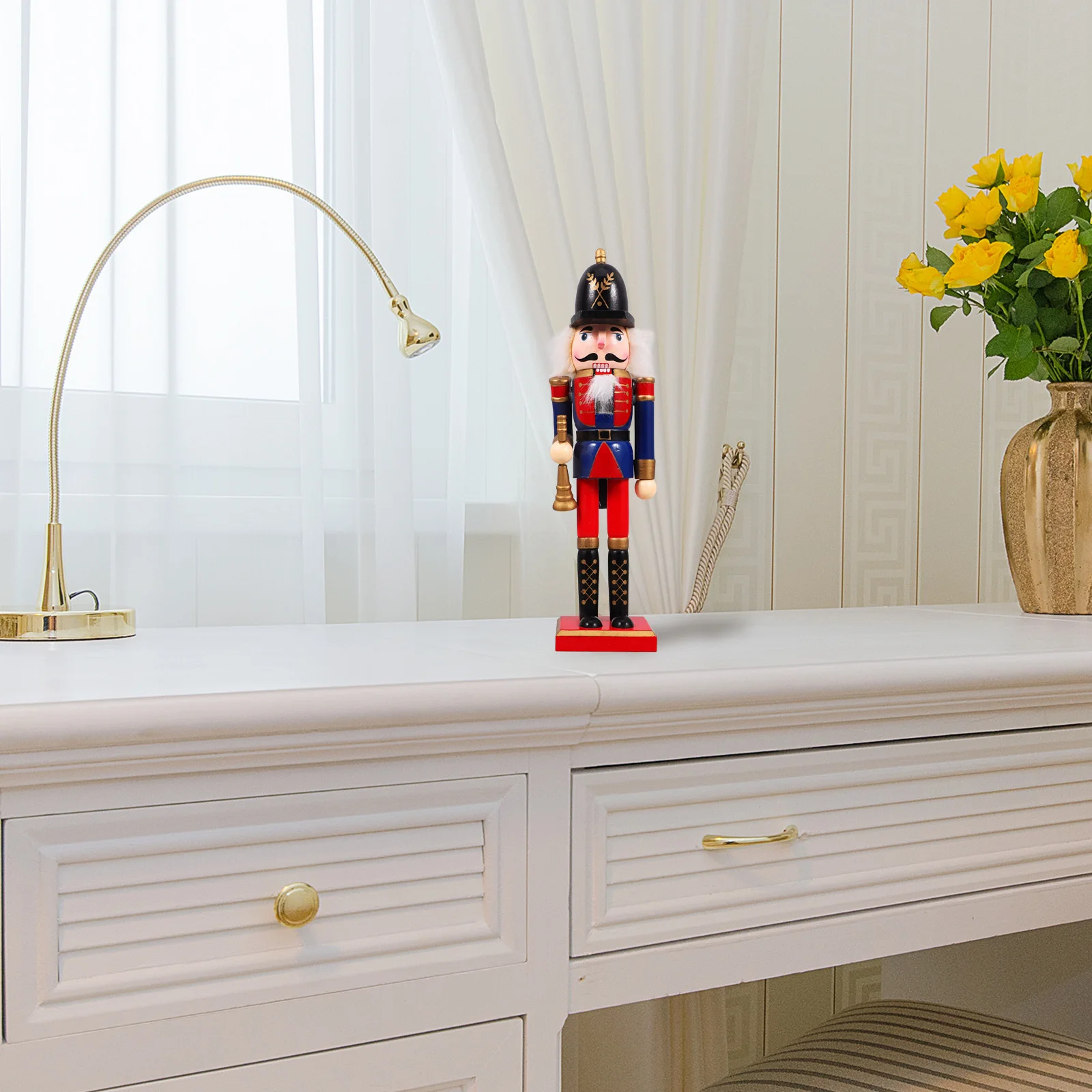 

Christmas Nutcrackers Figures Wooden Craft Decoration Bright Colorful Statue for Xmas Party Table Centerpiece Gift Idea