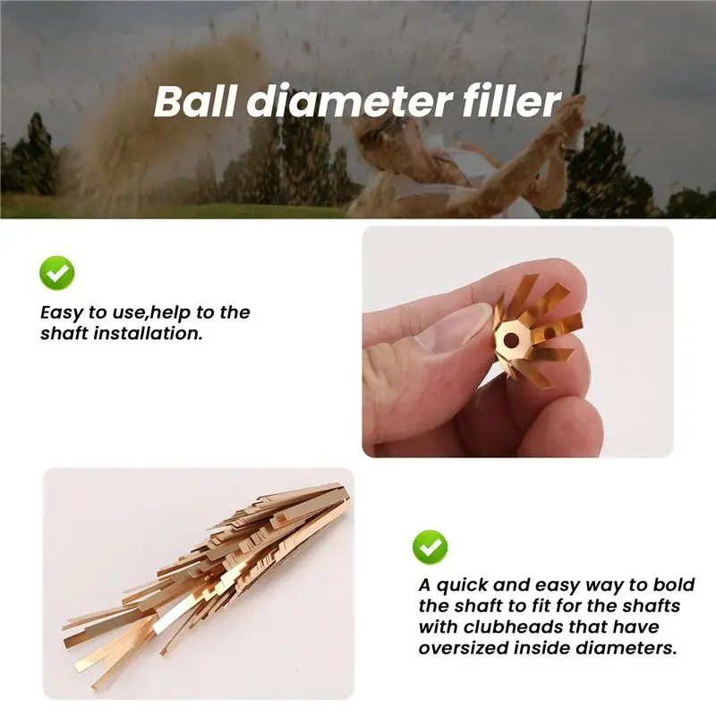A64T for Golf Shaft Adapter 20Pcs Brass Octopus Shims 0.335 Spacer for Golf Club Shafts Installation Accessories
