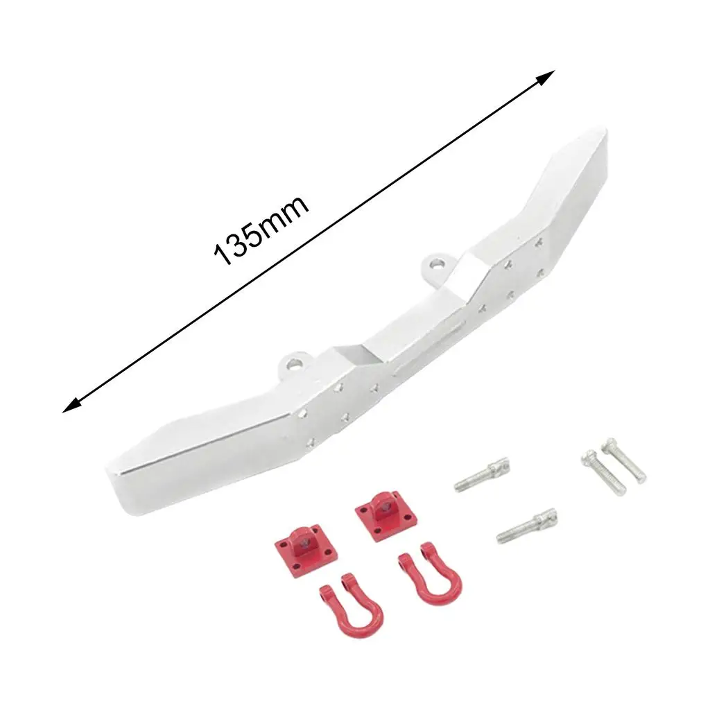 Metal RC Crawler Truck Front Bumper Upgrade Kit with Trailer Hook for 1 16 Scale WPL Car view 4