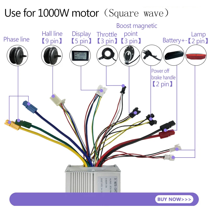 Electric Bicycle 36V/48V 30A Square Wave Controller S866 S900 GD01 LCD Display For 1000W E-Bike Speedometer Screen Control Panel