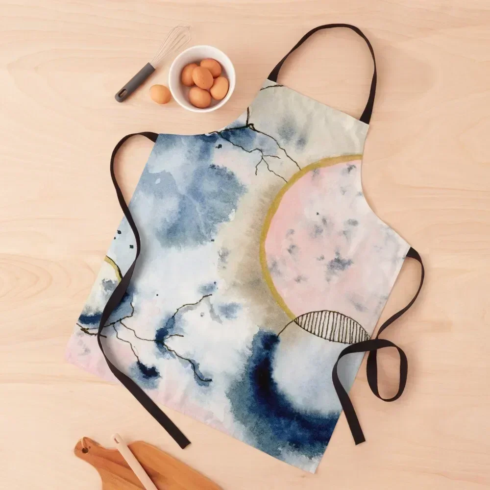 

Abstract Pink Geode Watercolor Painting Apron Art Hairdresser Home Utensils Kitchens Men Apron