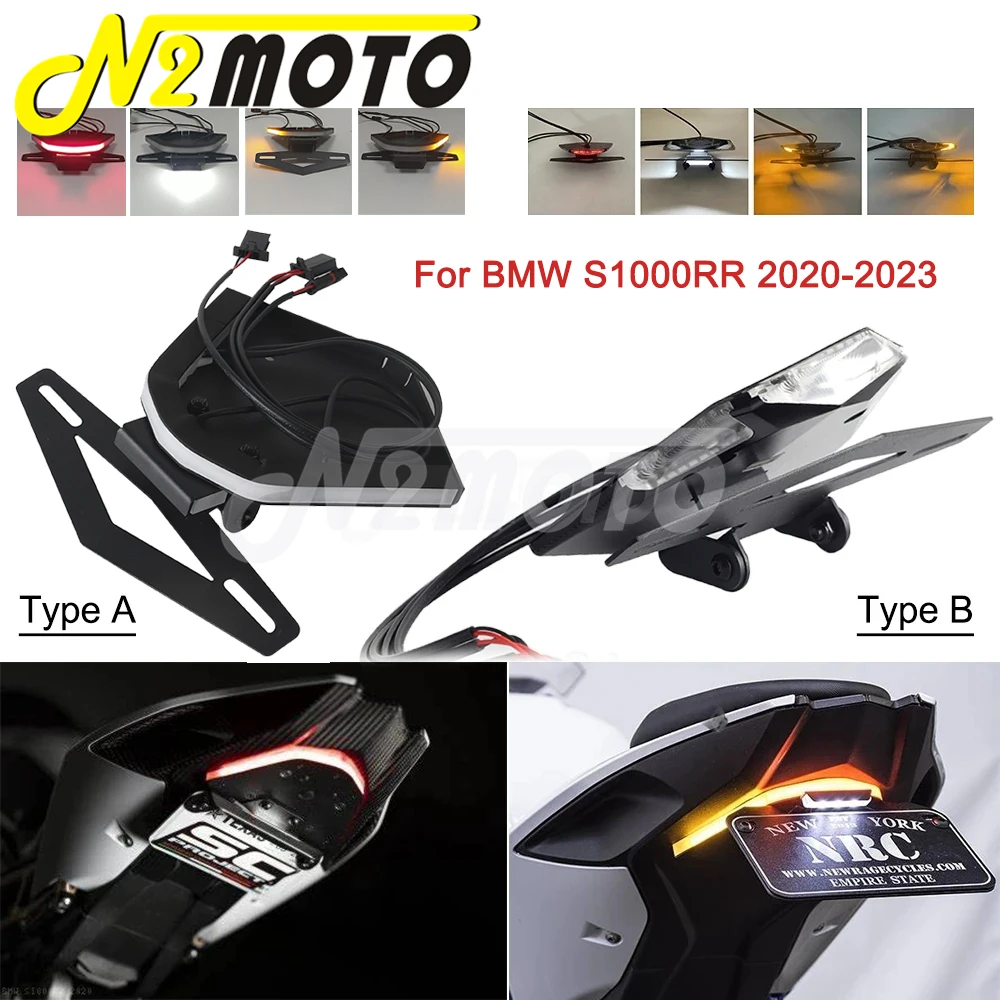 

For BMW S1000RR S1000 RR 2020-23 Steel Motocycle Tail Tidy LED Fender Eliminator Brake Turn Signal License Plate Holder Bracket