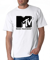 JRJZ Men's T-Shirt Mtv RetroCasual Cotton T-Shirt Retro Shirt Pop Music Tv Culture Bands Oversized Tops Men's Clothing Bored Ape