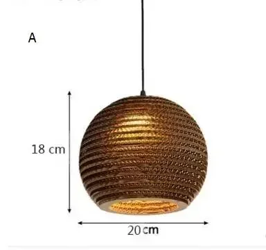 Paper Honeycomb Pendant Lamp Corrugated Cardboard Hang Light for Living Room Restaurant Cafe Clothing Store Lighting E27 image 3