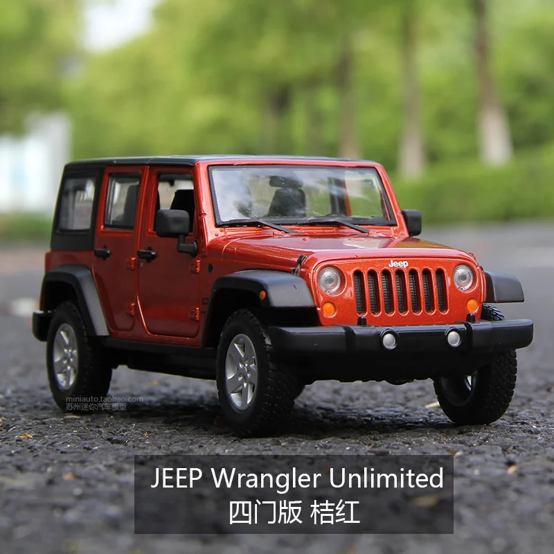 

Maisto 1:24 2015 JEEP Wrangler Racing Convertible Orange Alloy Car Model Simulation Car Decoration Collection Gift Toy