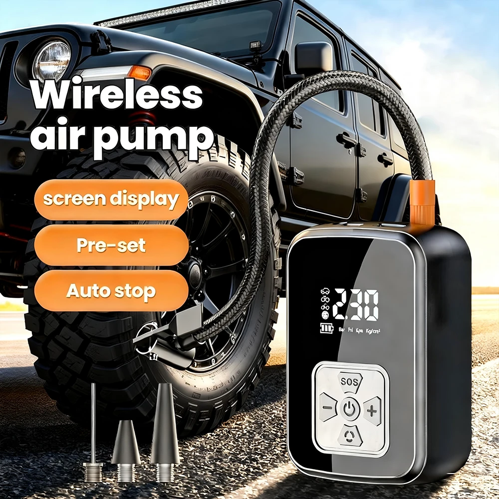 YIJU Car Air Pump Electric Portable Tire Inflator Intelligent Digital Tire Inflator For Car Motorcycle Bicycle Air Compressor