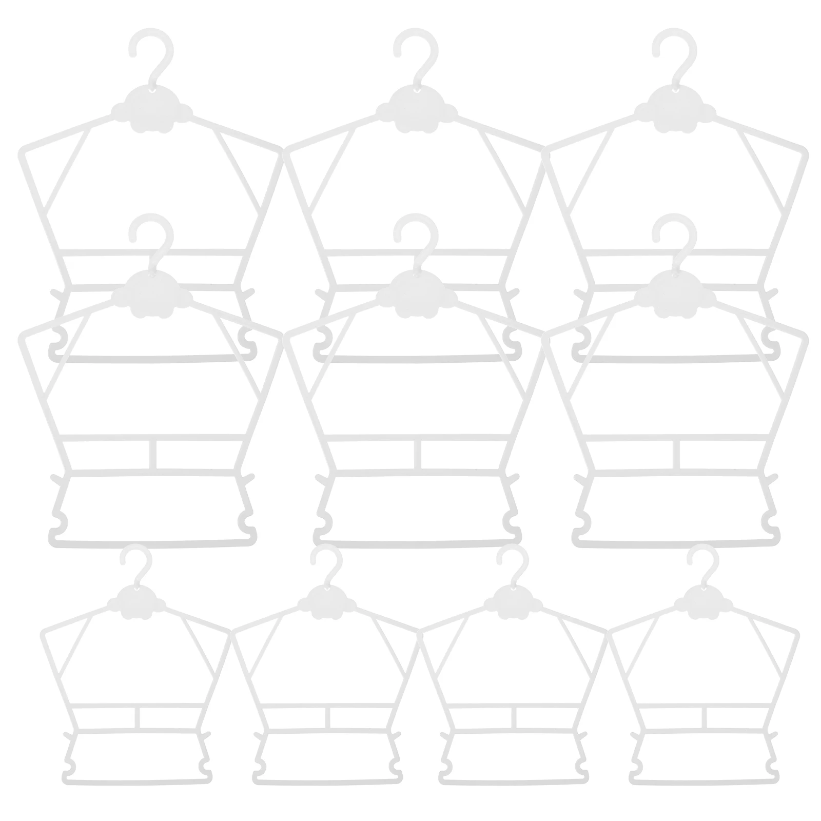 

10 Pcs Children Clothes Hanger Set Plastic Baby Infant Coat Hangers for Closet Kids Swimsuit Storage Drying Rack White