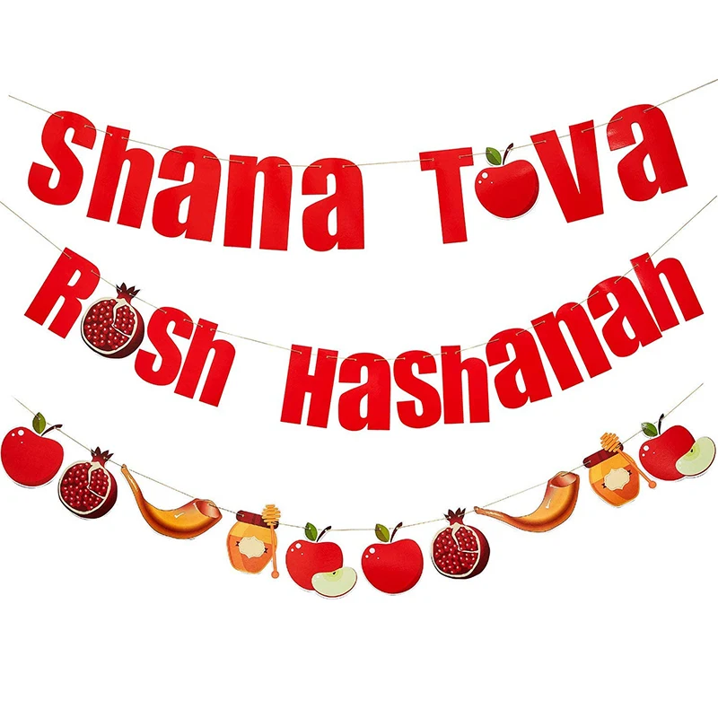 Shana Tova баннер Rosh Hashanah поздравительный венок Yom terгрн украшение Shofar Rosh Hashanah Украшенные праздничные товары