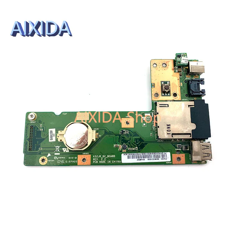 AIXIDA 60-NXMDC1000 Original K52JR_DC_BOARD For ASUS K52 K52J K52JR K52JC K52DR X52F K52F X52J USB DC Jack Board K52JR REV:2.2