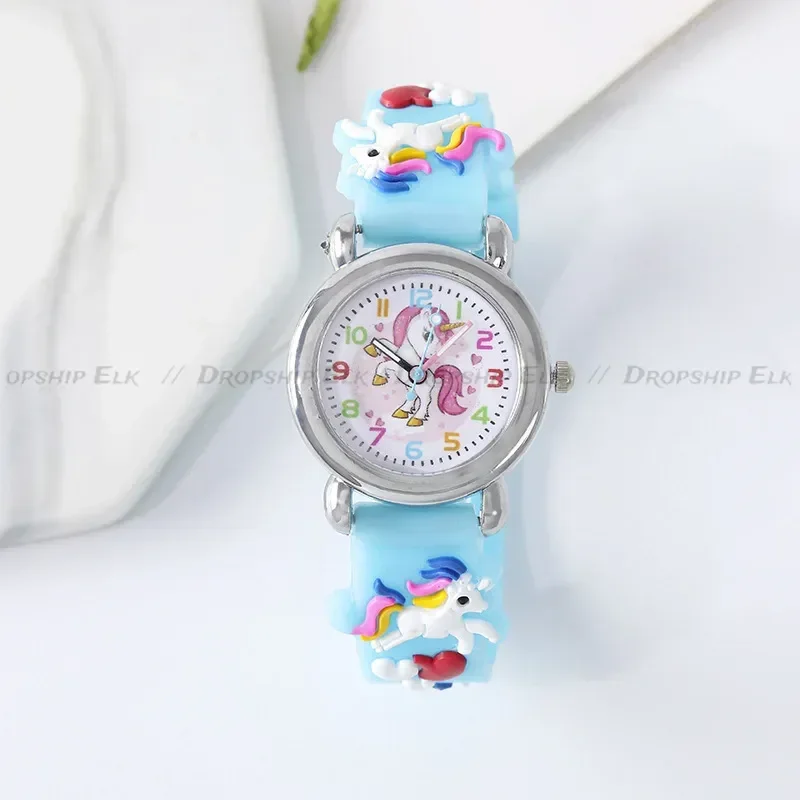 New Kids Watches Cartoon Watches Pink Silicone Quartz Wristwatch Birthday Gift Quartz Watch Kids Watches Boys Girl Watch